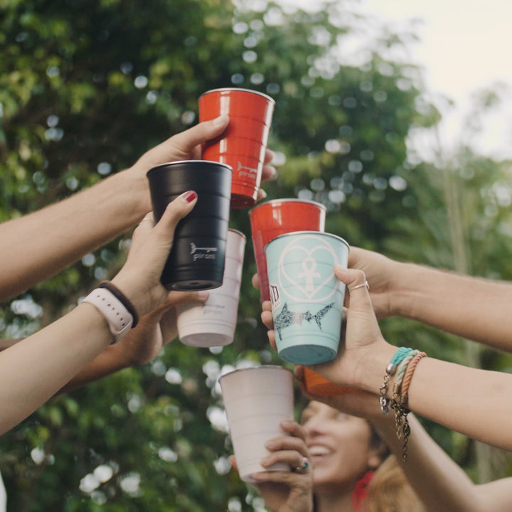 16oz Insulated Stackable Tumbler  - 14 Pack - The Ultimate Beer Pong Set - Great White#color_great-white