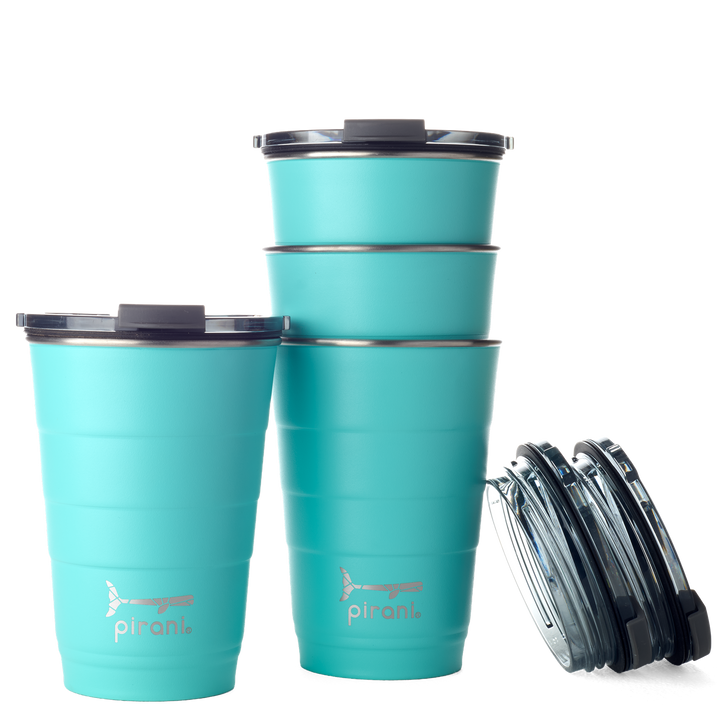 16oz Insulated Stackable Tumbler - 4 Pack - Backyard BBQ Set - Paradise#color_paradise