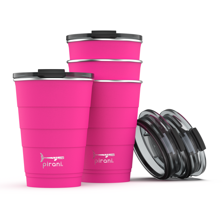 16oz Insulated Stackable Tumbler  - 14 Pack - The Ultimate Beer Pong Set - Dragon Fruit Fuchsia#color_dragon-fruit