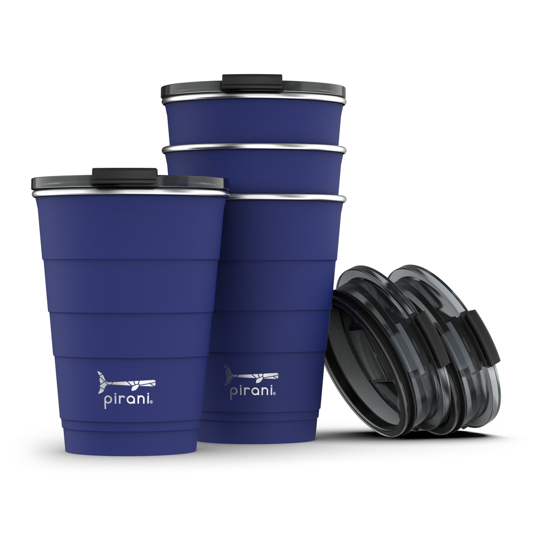 16oz Insulated Stackable Tumbler - 4 Pack - Backyard BBQ Set - The Deep (Navy)#color_the-deep-navy